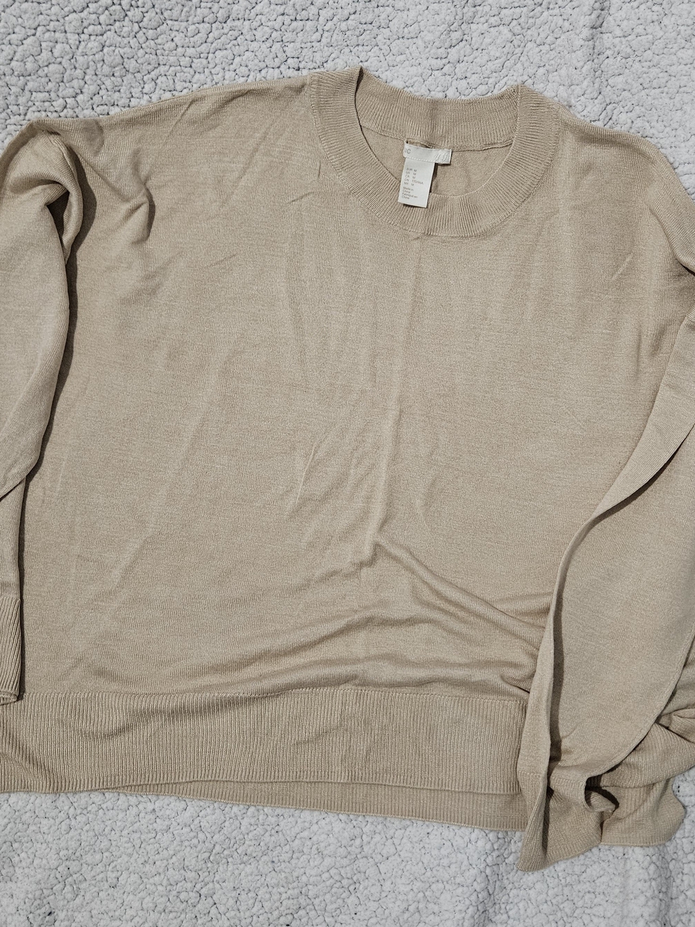 H&M Women's Crewneck Sweater in Light Beige